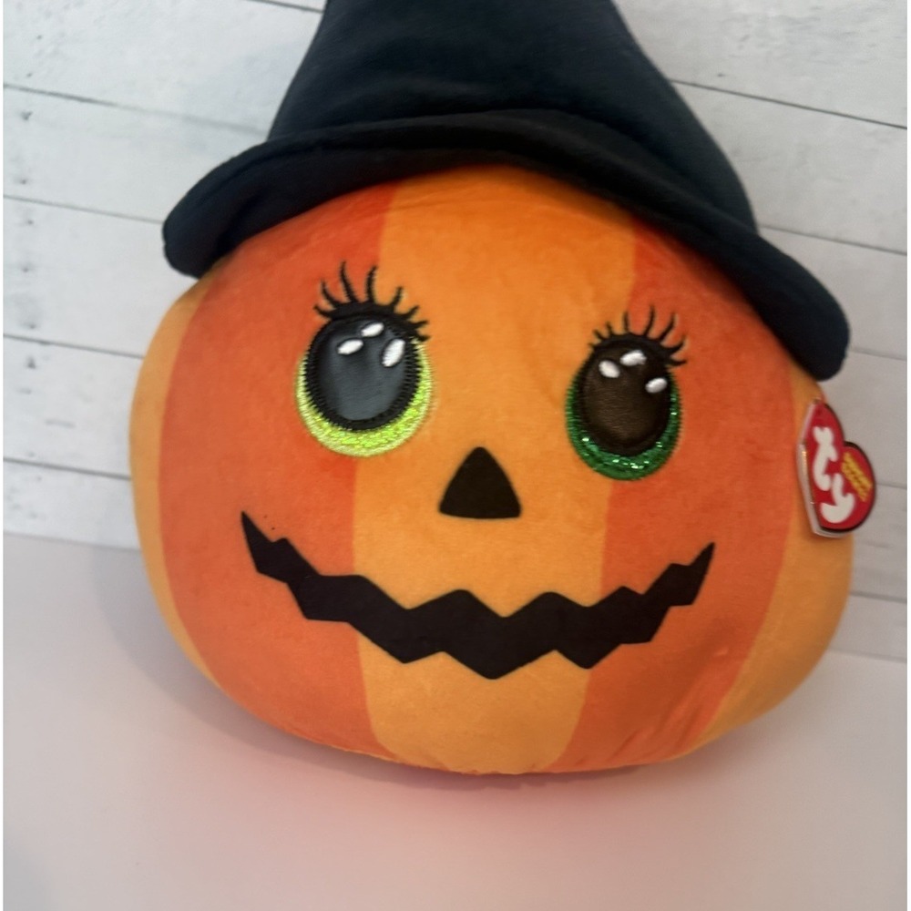 Ty Beanie Bellies Halloween Pumpkin Jack-O'-Lantern Plush Witch Hat 11" MWMT